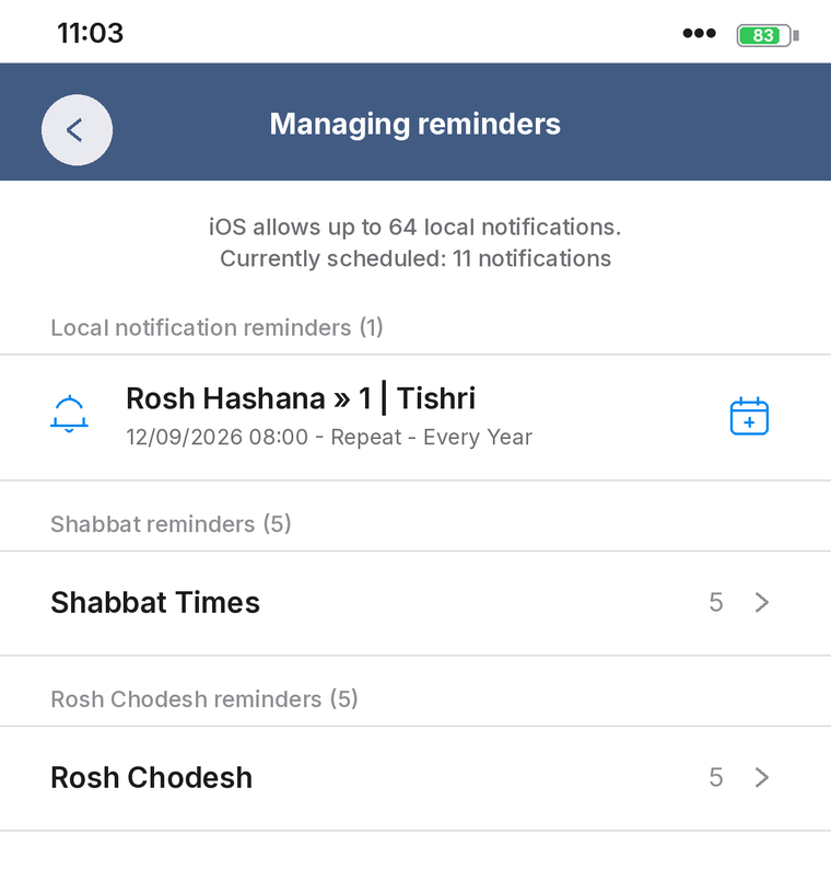 Manage all reminders in one place